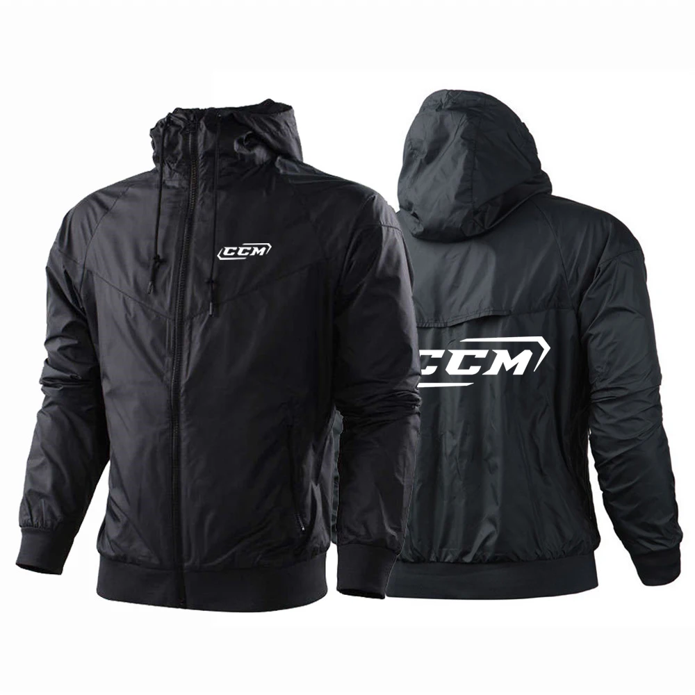 

Mens 2021 CCM Logo Streetwear Windbreaker Hoodies Print Jacket Male Sport Customize Leisure Zipper College Punk Coats S-5XL