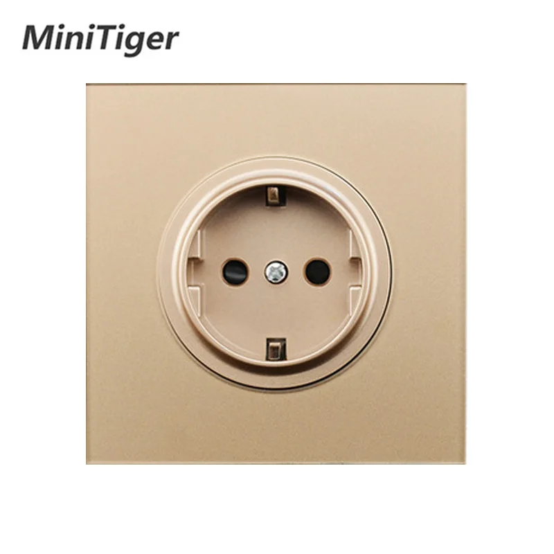 

UNKAS Minitiger Золотая стеклянная розетка 16А