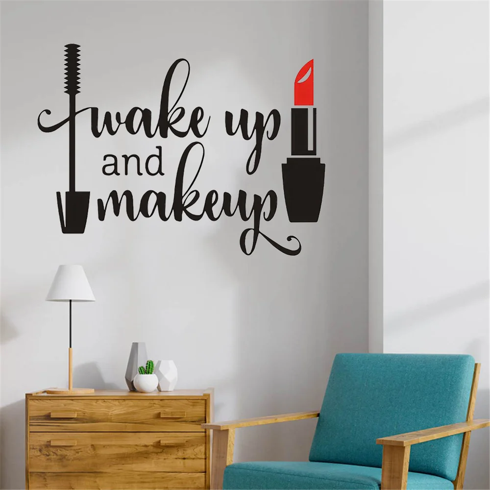 

PVC Wall Decor Sticker Decal Fashion Lipstick Makeup Girl Face Popular Woman Wallpaper New Design Cosmetic Makeup Pattern