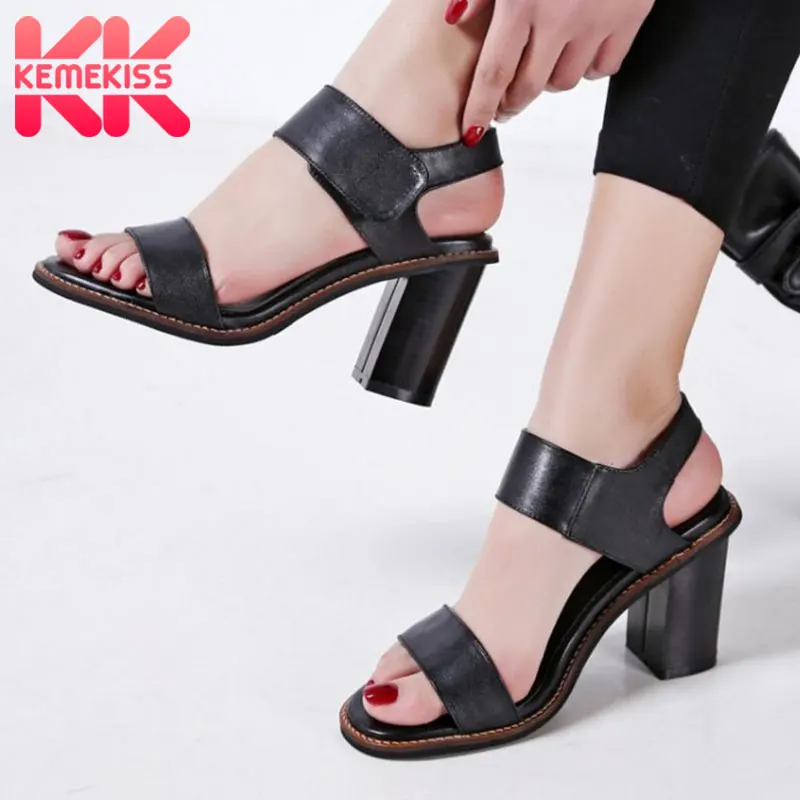 KemeKiss/Элегантные женские босоножки из натуральной кожи на высоком каблуке Летние