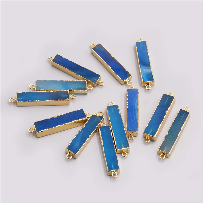 2 шт. натуральный отверстия синий Агат подвеска соединитель кварц Друза