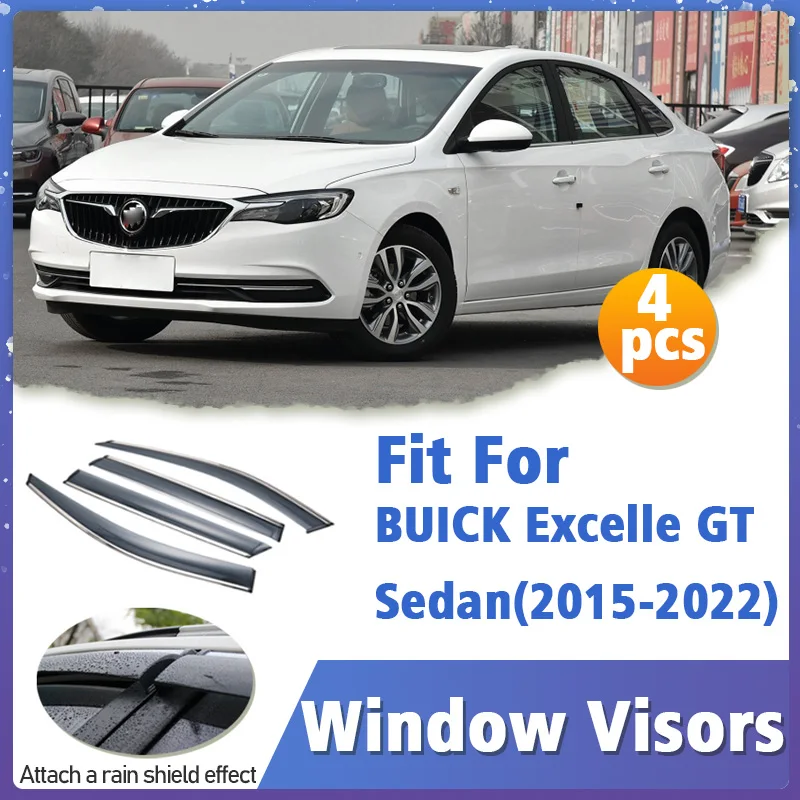 Window Visor Guard for BUICK Excelle GT Sedan 2015-2022 Cover Trim Awnings Shelters Protection Sun Rain Deflector Accessorie