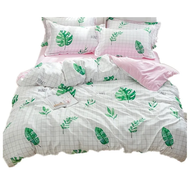 

Комплект постельного белья из шелка, шелковистого тенселя, с принтом в сочетании с цветами