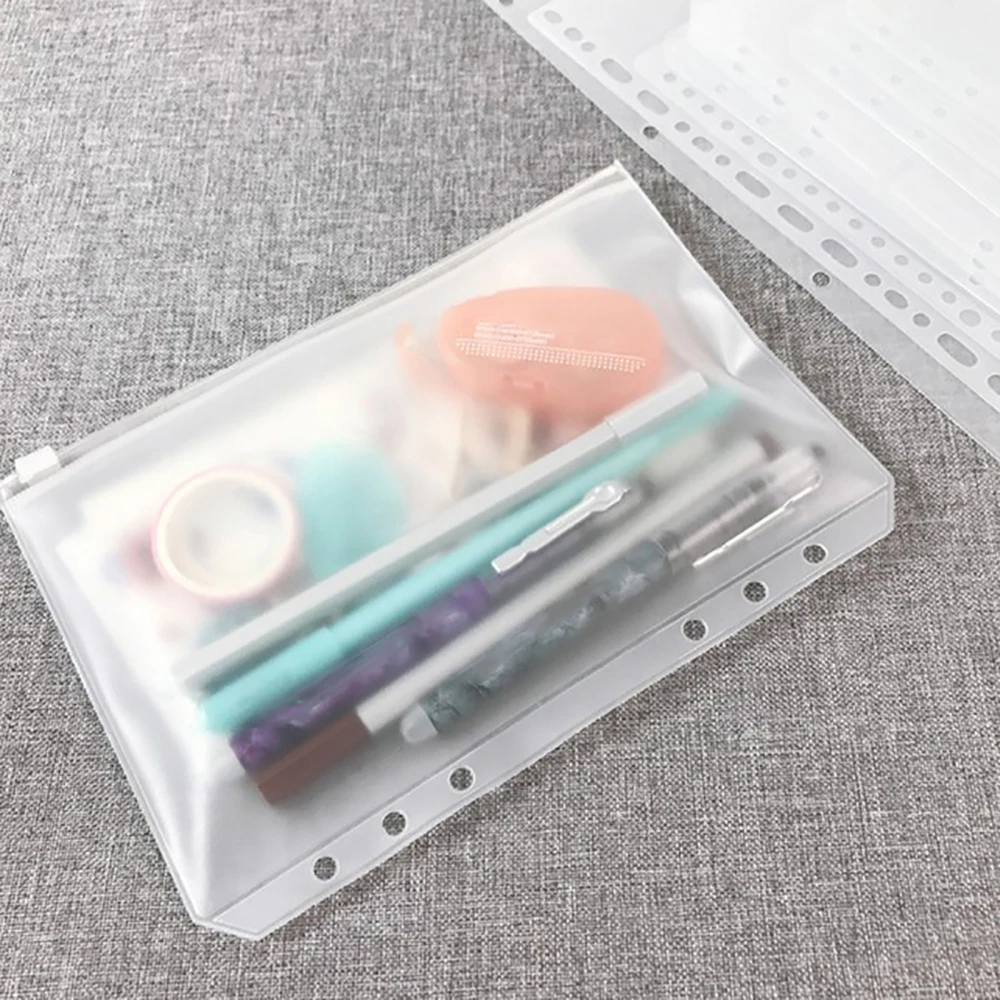 

Notebook Binder Document Filing Bags Free Calendar Index Stickers Waterproof A6 Transparent Bookmark Ruler