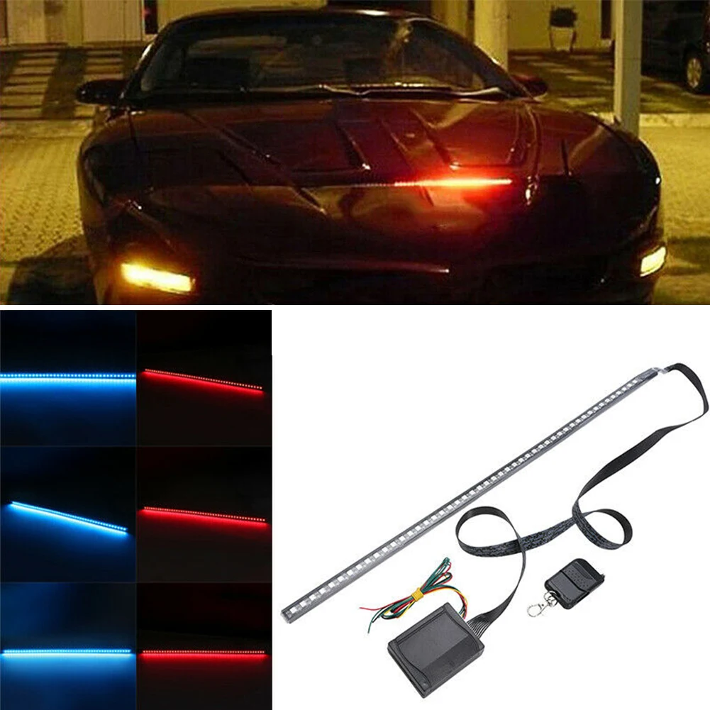 

High Quality 22inch 48LED RGB Car Scanner Knight Rider Strobe Flash Light Strip+Remote For Car LED lights Tools Car Accessories