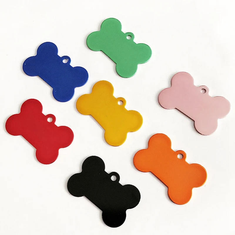 

Stainless Steel Bone Shape Dog Tags Pet Traction Pendant Laser Dog Bone Listing Pet Dog Supplies