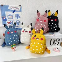 new pokemon original backpack cute pikachu nylon high capacity printing kids cartoon school bag anime elves knapsack girls gifts
