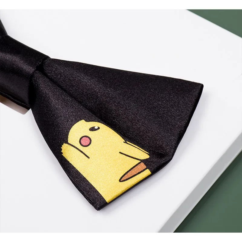 

Original Design Pokemon Bow Tie Set With Gift Box Packing High Quality Handmade Cartoon Print Fabric Groomsman Bow Ties