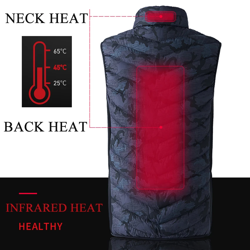 Мужские спортивные теплые жилеты Mountainskin с USB-зарядкой и умным подогревом VA627 |