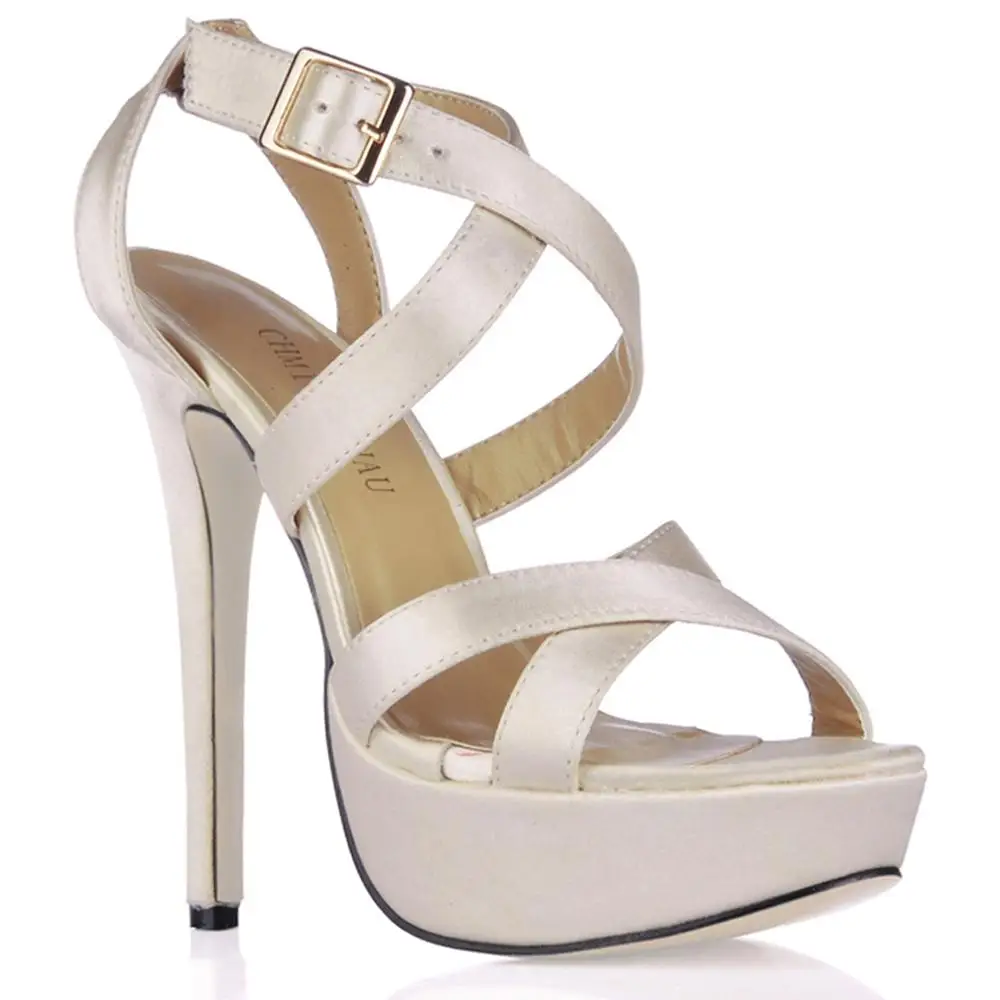 Босоножки CHMILE CHAU женские атласные пикантные Вечерние туфли на высоком каблуке