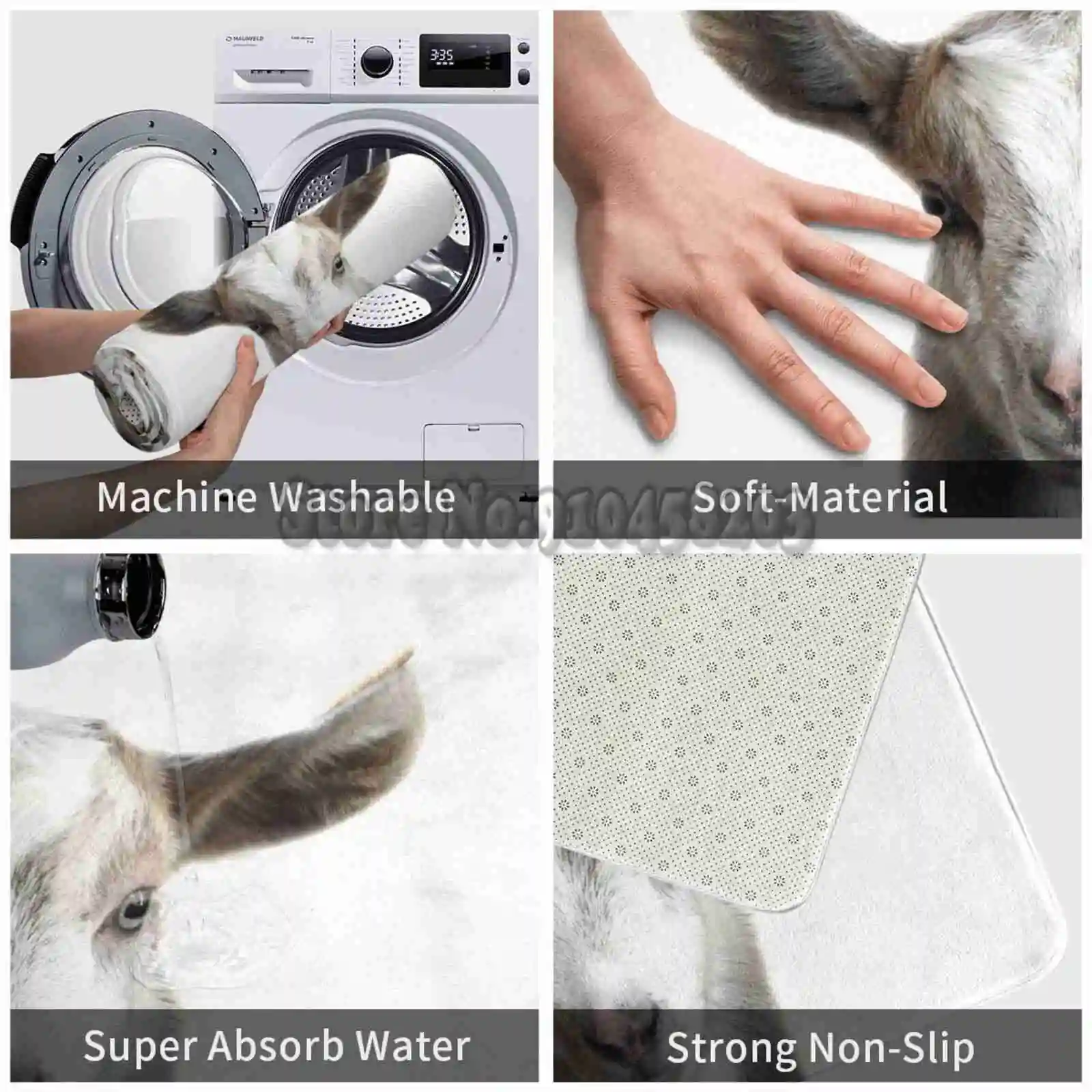 Декоративный нескользящий ковер для гостиной с козьей шерстью | Дом и сад