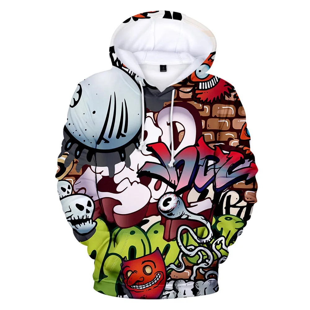 

Популярные 3D принт для мужчин/женщин Harajuku толстовки; Хит продаж; Толстовка с капюшоном на каждый день Творческий худи с граффити толстовки п...