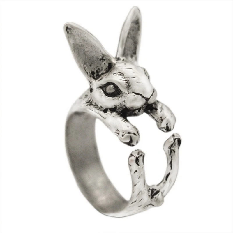 

Vintage Chic Rabbit Animal Knuckle Rings for Women Girls Charm Gothic Punk Frog Cat Octopus Opening Finger Rings Fashion Jewelry