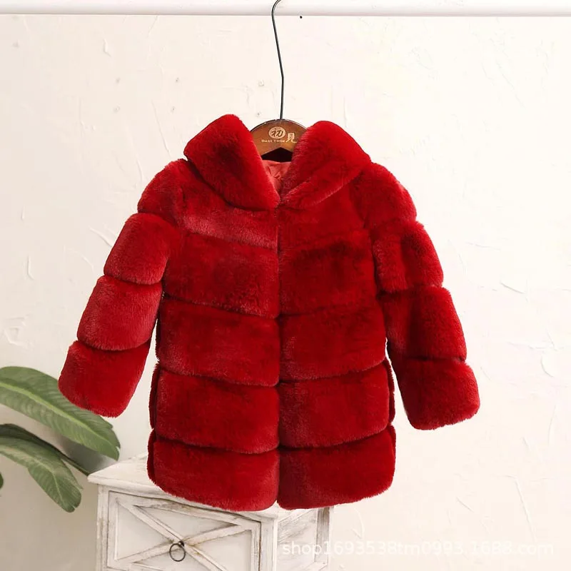 Dollplus/новое зимнее пальто с мехом для девочек элегантные толстые теплые меховые куртки для маленьких девочек, парка детская верхняя одежда детское пальто