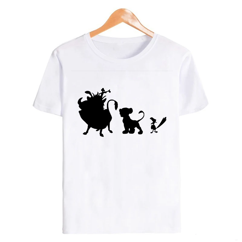 19bk004-white Showtly Hakuna Matata Women Harajuku Ullzang the lion king T-shirt Femme Homme Summer Tshirt Fashion Top Tee Female T Shirt - Цвет: 19bk004-white