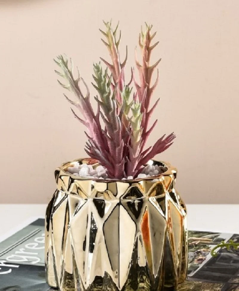 Скандинавские керамические вазы светильник роскошный суккуленты в горшке