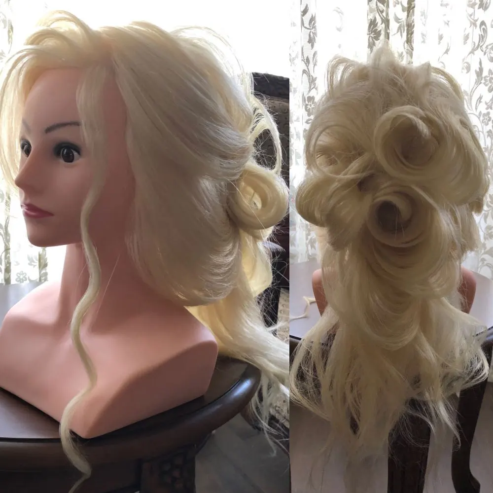 Training Head 85% Human Hair Professional Mannequin Head With Shoulders Barber Practice Hairstyle Kappershoofd Hairdresser Doll
