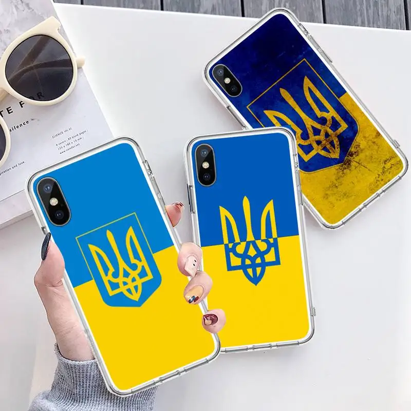 

Ukraine National flag Phone Case Transparent soft For iphone 12 11 13 7 8 6 s plus x xs xr pro max mini