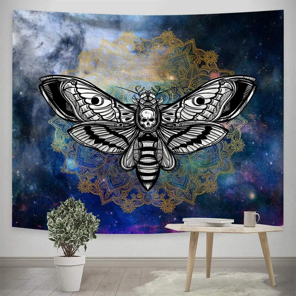 Гобелен настенный с рисунком мандалы украшение на стену в стиле хиппи