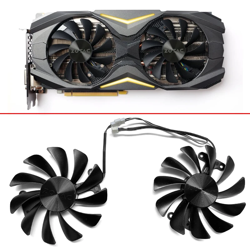 

2PCS NEW 95MM GAA8S2U GFM10012H12SPA 4PIN Fan For Zotac GeForce GTX 1070 1080 AMP GTX1070 GTX1080 Graphics Card Cooling Fans