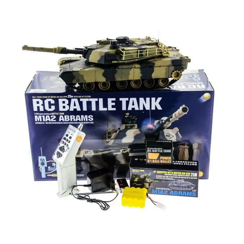 Радиоуправляемые танки/танк Heng Long 1/24 Battle M1A1 ABRAMS стреляет шариками RTR | Игрушки и