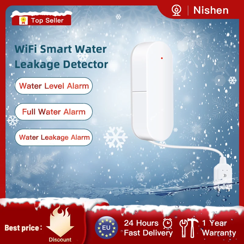 WI FI детектор утечки воды Беспроводной Сенсор уровня пожарный извещатель