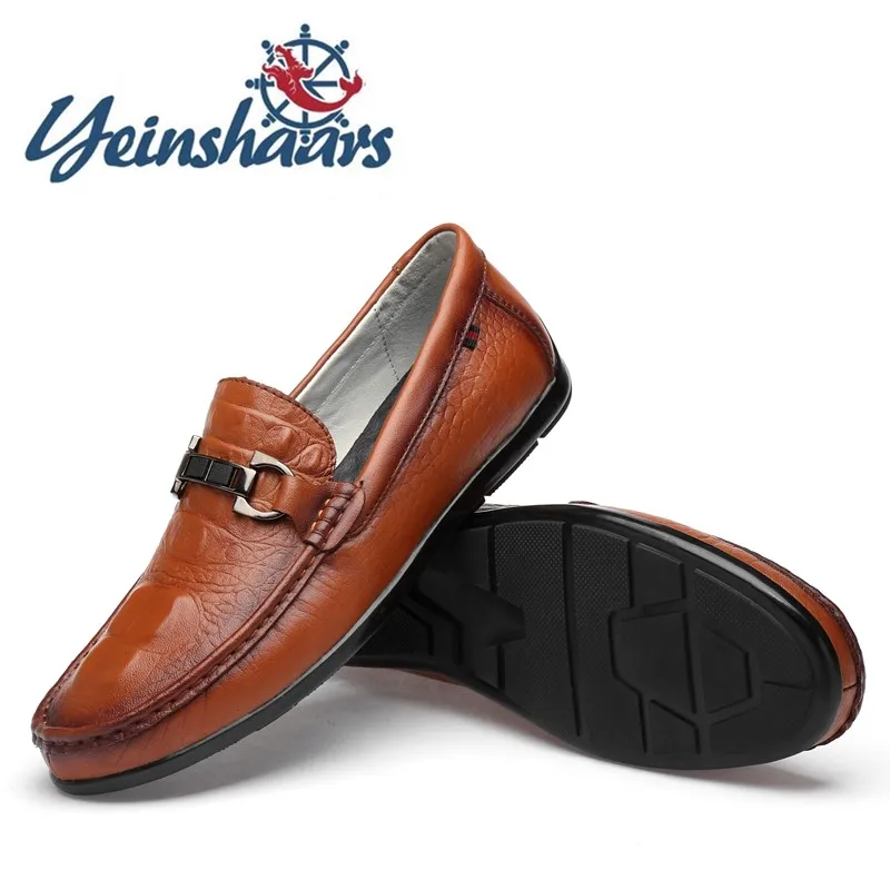 Men Shoes Loafers Real Leather Male Slip on Classic High Quality Luxury Light Business Driving Lofer Man | Обувь