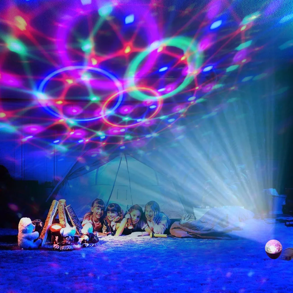 

16 Colors Classic LED Ball Projector Light Practical Multi-functional Stage Party Remote Control Music Night Lamp