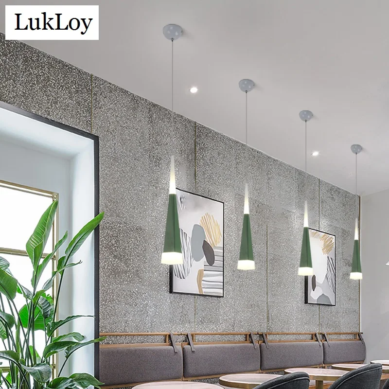 Светодиодный Потолочный подвесной светильник LukLoy цветная Подвесная лампа для