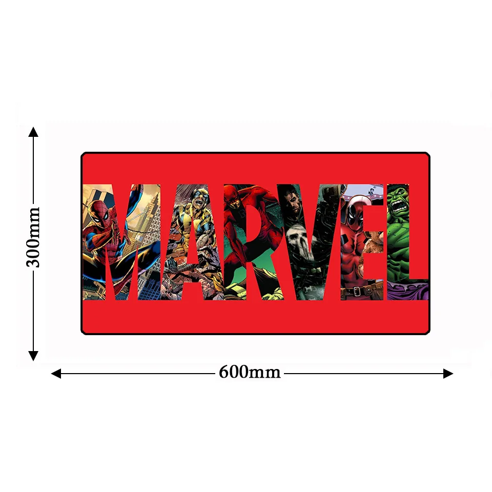 Аниме нескользящий большой игровой Marvell Avengerse компьютерный коврик для мыши