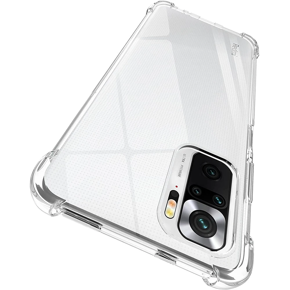 shockproof clear phone case for xiaomi redmi note 10 pro 10s 5g soft tpu phone back cover for redmi note10 pro max free global shipping