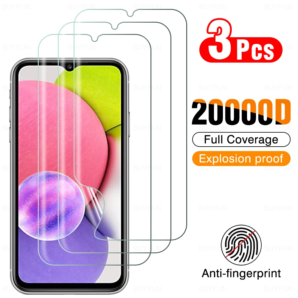 

3Pcs Protective Hydrogel Film For Samsung Galaxy A03s A01 Core A02 6.5" Full Cover Screen Protector SM A022F Not Tempered Glass