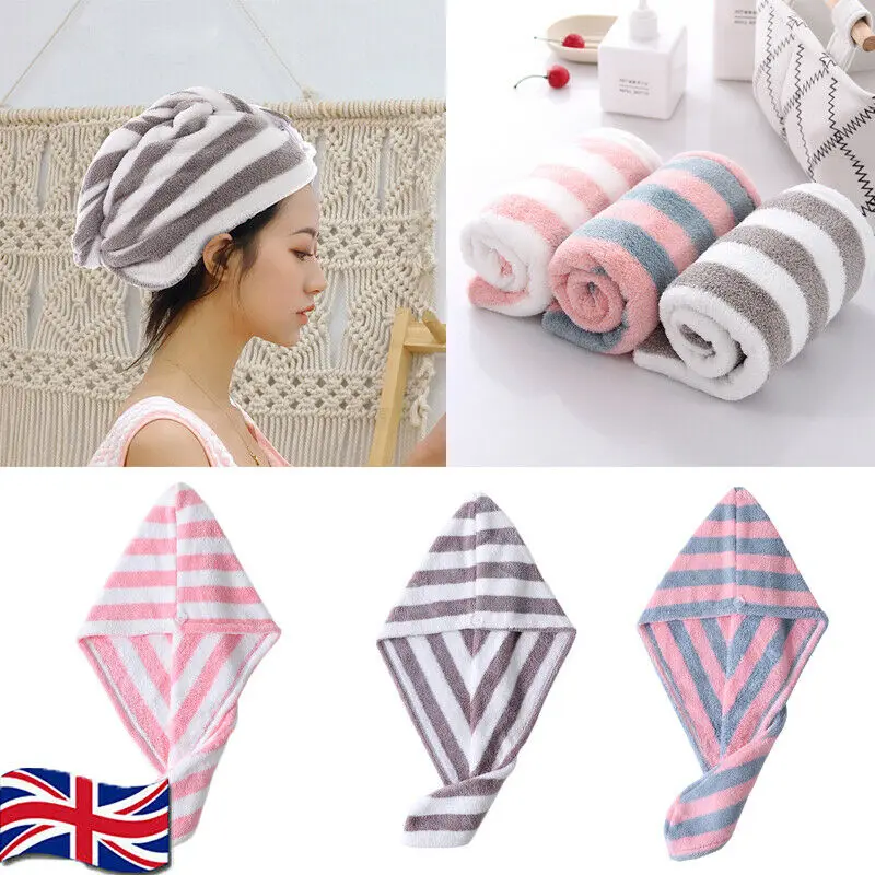 Newest Quick Drying Hair Hat Towel Women Lady Rapid Fast Dry Microfiber Bath Wrap Bathing Cap | Дом и сад