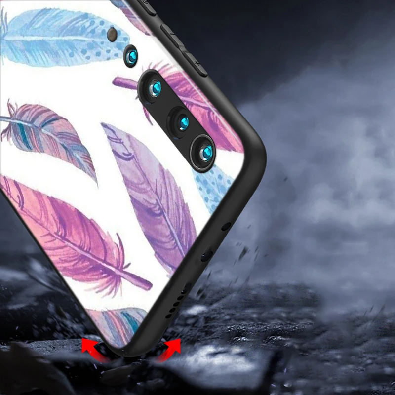 

Silicone Cover Watercolor Painting feathers for Xiaomi Mi 10 9T CC9 Pro Note 10 9 8 6 A3 A2 A1 Lite Play Mix 3 Black Phone Case