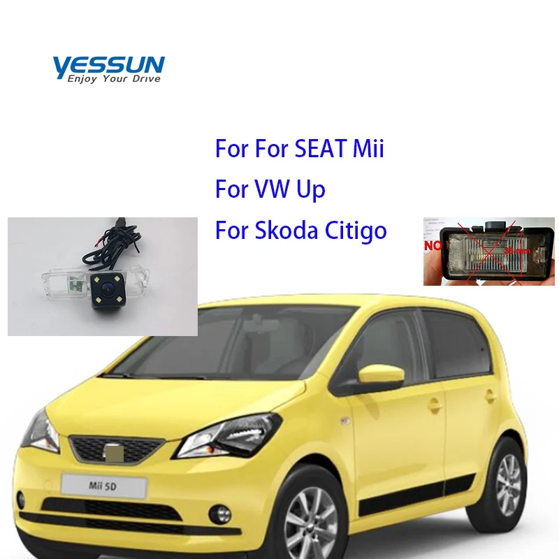 

Yessun CCD Rear View Camera For SEAT Mii For Volkswagen UP Parking Reverse Backup 4 LED CAMERA Car license plate