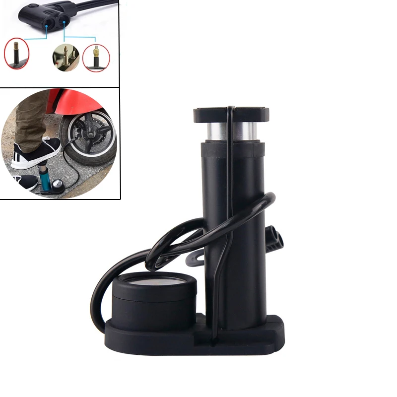 

Портативный насос для мотоцикла и велосипеда, алюминиевый ножной насос, циркуляционный насос, барометр, насос 100/120 Psi, ручной воздушный насо...