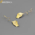 Женские серьги-капельки из серебра 925 пробы, с листьями