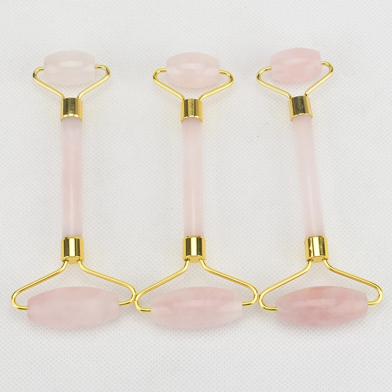 1 шт. 2 головки Нефритовый роликовый массажер для лица тонкий гладкий кварцевый