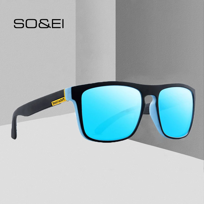 SO & EI модные поляризационные солнцезащитные очки фирменные дизайнерские мужские