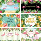 Mehofond фон для фотосъемки с изображением фламинго тропические пальмы дерево пляж День рождения Baby Shower ребенок декоративный фон для студийной фотосъемки