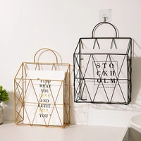 newspaper storage rack wall mounted magazine display file holder iron geometric organizer basket home living room decoration