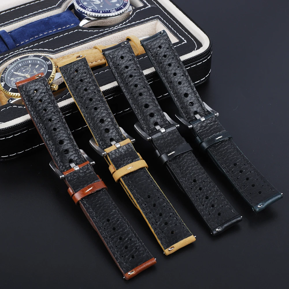 Cow Leather Watchbands 18mm 19mm 20mm 22mm Genuine Leather Vintage Wrist Watch Band Strap Brown Black Belt Quick Release