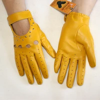 goatskin driving driver leather gloves womens thin outdoor motorcycle riding fashion hollow rivet spring summer