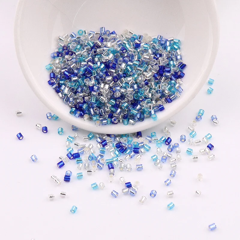 800 шт./лот 2x3 мм чешский Серебряный стеклянный бисер стеклярус 39 цветов 12/0 вырез