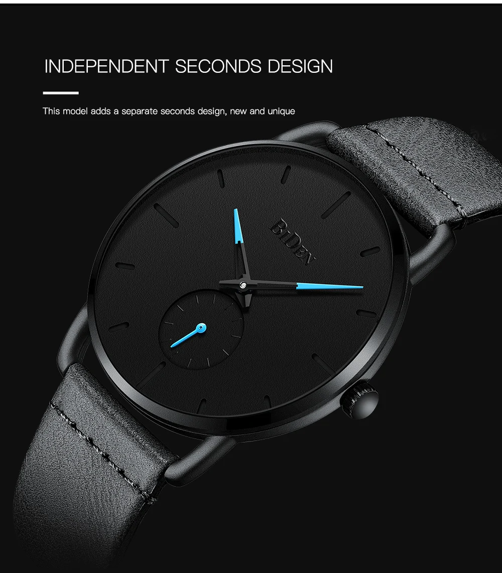 Reloj Hombre BIDEN Top Brand Luxury Men Watches Waterproof Ultra Thin Date Wrist Watch Male Mesh Strap Casual Quartz Clock