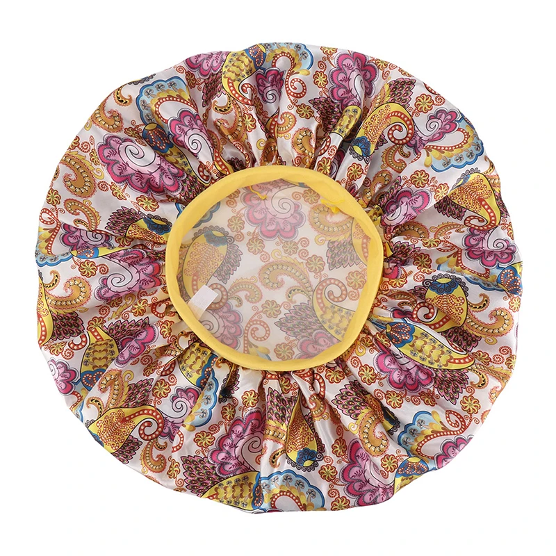 

Unisex Adults Satin Nightcap Wide-brimmed Floral Men Women Sleeping Cap for Spring Autumn Winter