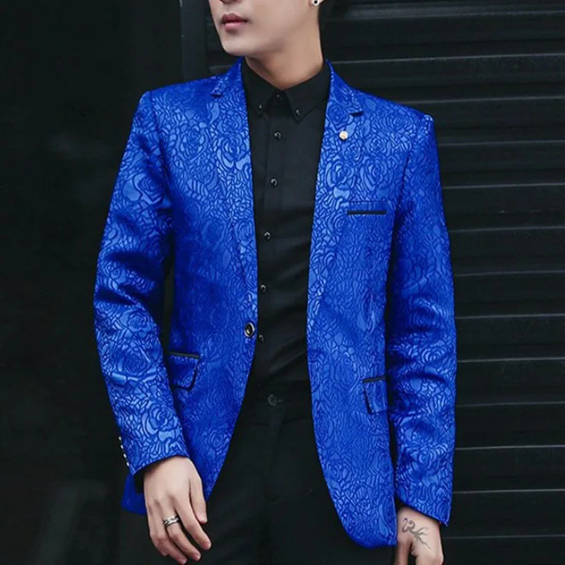 2020 новый осенний Мужской приталенный Блейзер с длинным рукавом модный костюм на