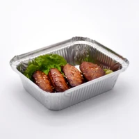 full case disposable aluminum foil lunch box grease drip pans grill catch tray with lid kitchen supplies tableware accessories