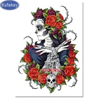 Череп с розами для девочек татуировки Алмазная вышивка полная круглая квадратная Алмазная картина алмазной мозаики картины властная женские домашние искусство,