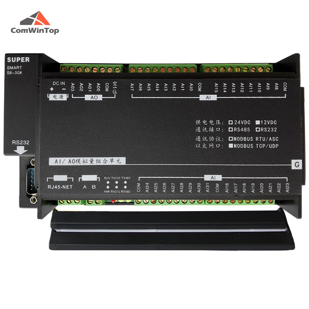 CWT MB308Q 32AI + 4Ao RS485 RS232 Ethernet Modbus модуль тср| |